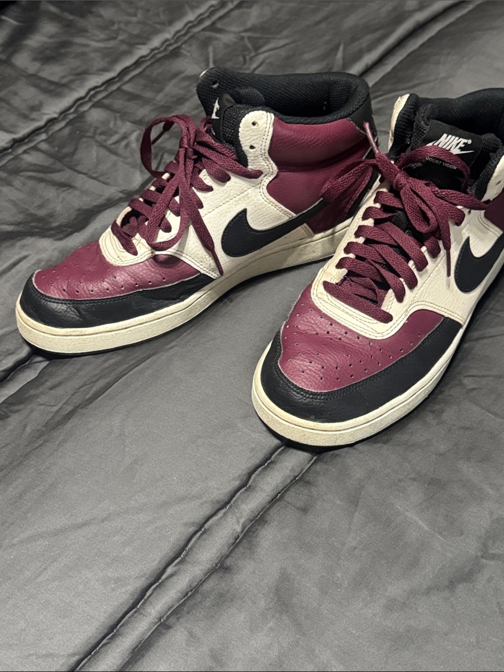 Nike Men’s High-Top Sneakers - Burgundy/Black/Cream